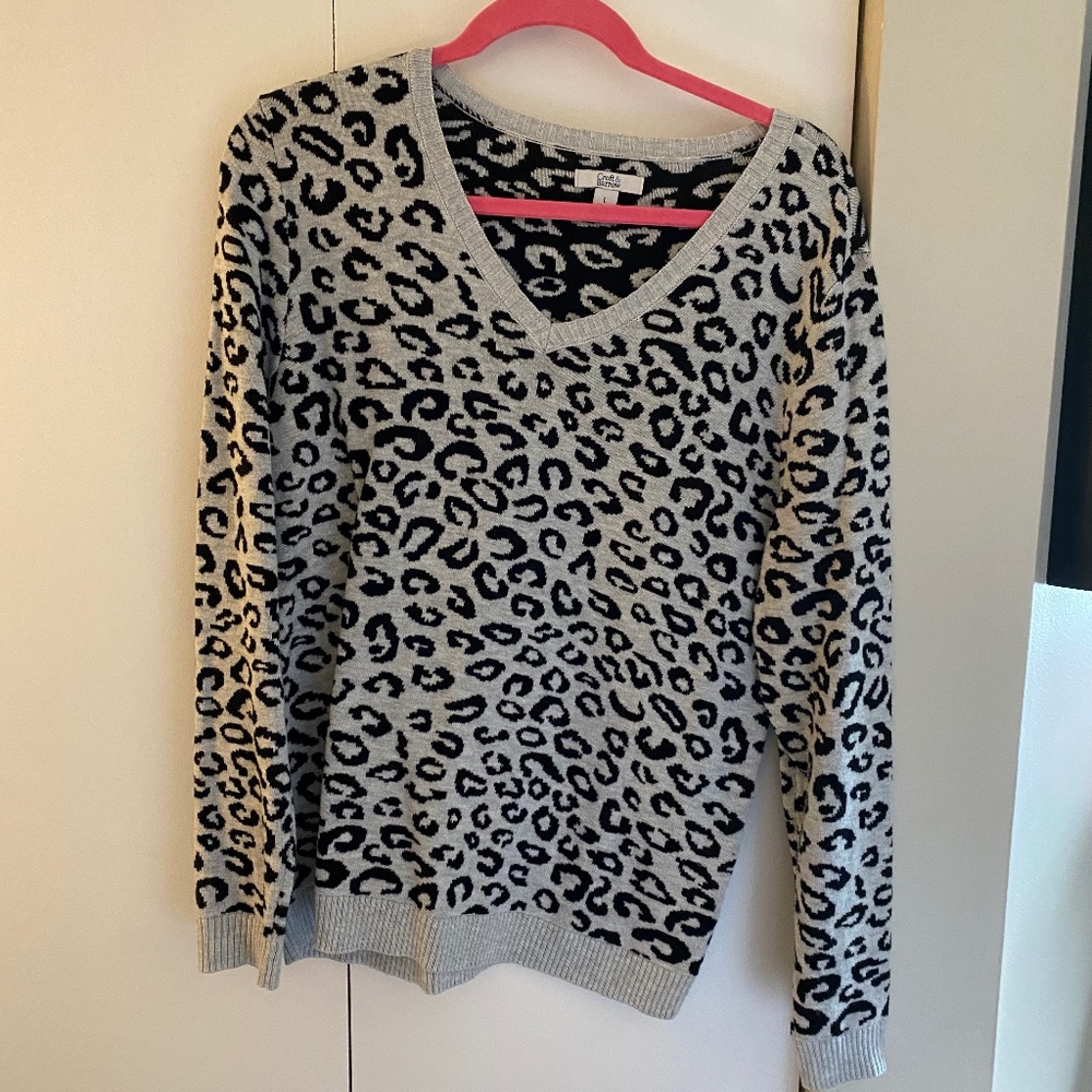 Black & Grey Cheetah Print Sweater